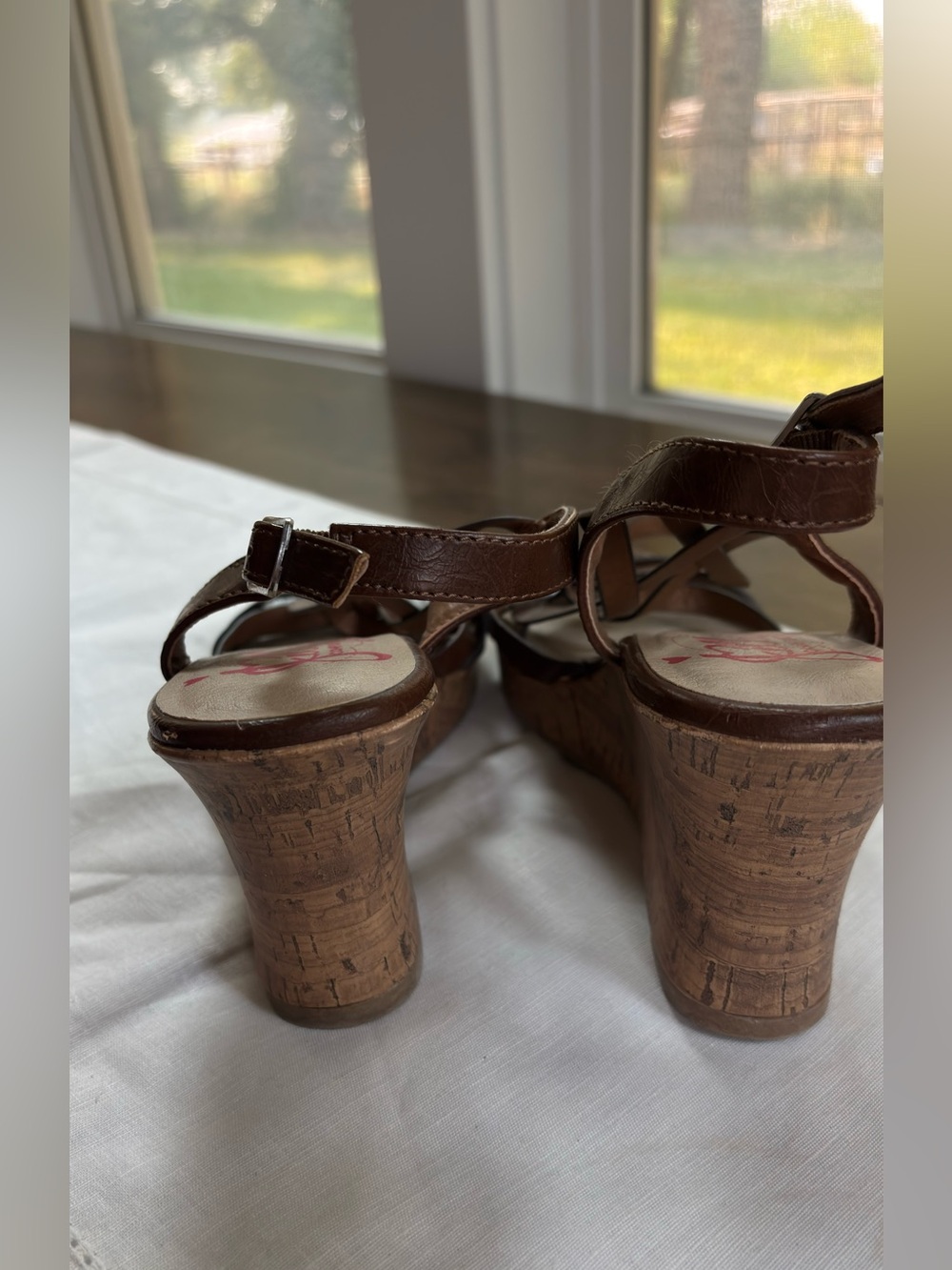 Jellypop Brown Cork Wedge Sandals - Picture 4 of 4